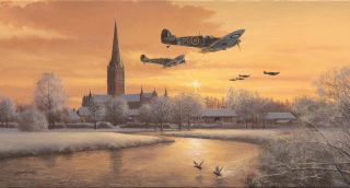 Ltd Edition Aviation Print From Dawn To Dusk By Philip E West (spitfire)