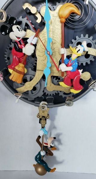 DISNEY Mickey Mouse Donald Duck Goofy Clock Cleaner Animated Talking Wall Clock 2