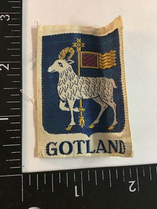 Vtg Gotland Sweden Travel Souvenir Sew - On Cloth Patch Badge Emblem