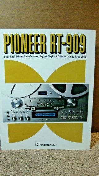 1979 Pioneer Rt - 909 Reel To Reel 3 Motor Tape Deck Booklet With Specs