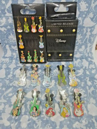 Disney Parks Guitar Mystery Box Pin Set Complete Limited Release