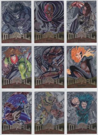 1995 Fleer Marvel Metal Complete 137/138 Card Silver Flasher Set Deadpool Venom