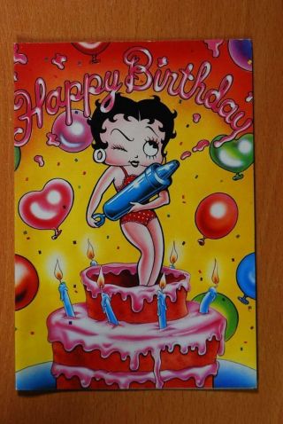 Paper Moon Graphics Greeting Card Ns120 1982 Betty Boop Happy Birthday