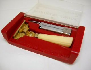 Vintage Eversharp Schick Injector Razor Type G Made In Usa W/original Case