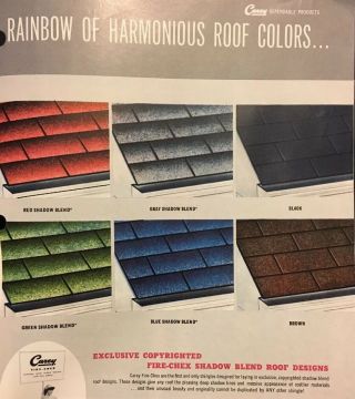 1949 Vintage Carey Asbestos Shingles Roofing Insulation Illustrated Booklet