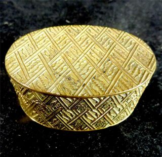 Antique 18th / 19th Century French Gilt Bronze Engine Turned Snuff Box