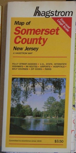 1993 Hagstrom Street Map Of Somerset County Jersey