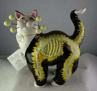 Amy Lacombe Whimsiclay Scully Glow In The Dark Cat Figurine For Halloween