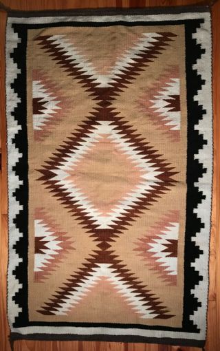 Pristine Handspun Navajo Rug,  Untouched Shape