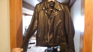 Vintage Amf Harley - Davidson Black Leather Jacket Distressed Sz 40