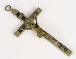 Antique Brass Jesus Christ Crucifix Holy Cross Incri Large Religious Church