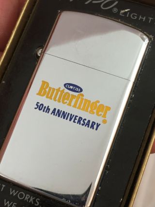 1973 Slim Zippo Lighter - Curtiss Butterfinger Candy Bar 50th Anniversary