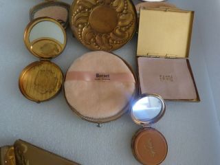 Vintage powder compacts 8 and 1 case 8