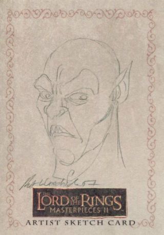 Lord Of The Rings Masterpieces 2 Sketch Card By Brent Woodside