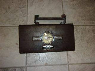 1939 FORD DELUXE GLOVE BOX LID WITH ACCESSORY LOCKING HANDLE CLOCK & HINGE 5