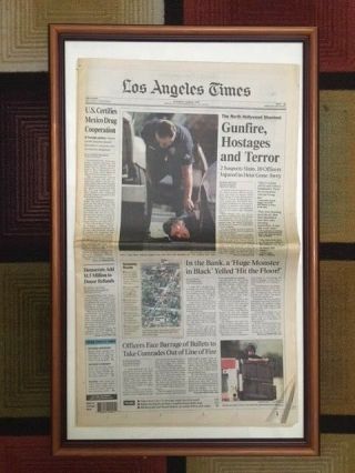 . Hollywood 1997 Los Angeles Times Bank Robbery Shootout In Los Angeles,  Ca