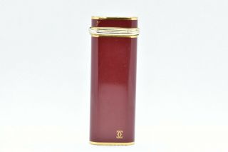 Auth Cartier Trinity 3 - Color Ring Bordeaux Enamel Composite Gold Trim Lighter