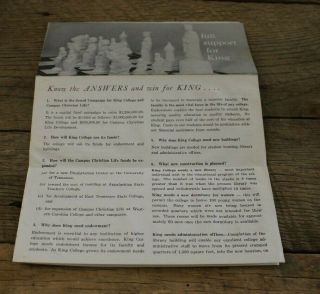 Vintage Pamphlet Full Support For King Synod Campaign College Chattanooga Tn