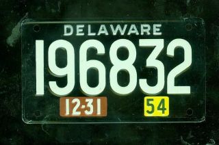 1954 Wheaties Cereal Premium License Plate - Delaware