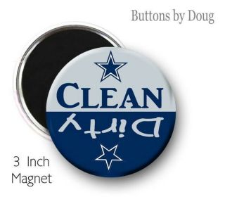 Dishwasher Dirty Magnet With Blue And Grey Colors 3 Inches In Diameter