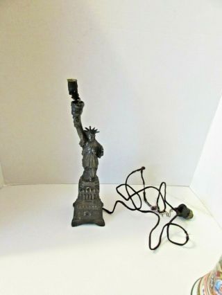 Vintage Metal Statue Of Liberty Lamp York Usa To Restore 11 " Tall