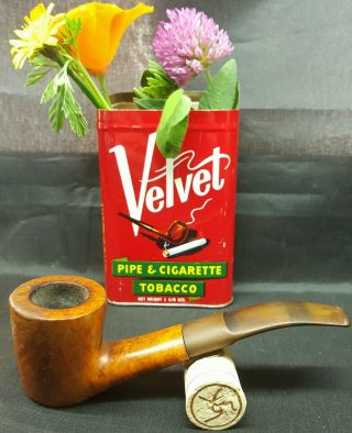Vintage Imported Briar Italy Estate Tobacco Smoking Pipe Flat Bottom