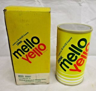 Vintage Novelty Coca Cola Mello Yello Drink Can Am Transistor Radio W/ Box