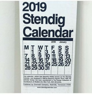2019 Stendig Wall Calendar Moma Massimo Vignelli.