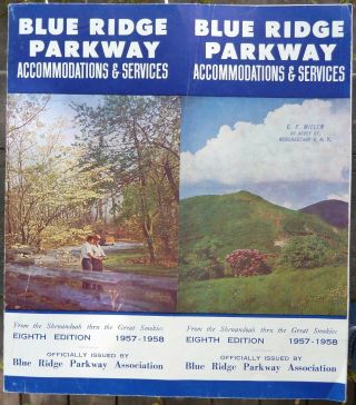 1957 Blue Ridge Parkway North Carolina Nc Virginia Va Map Brochure B