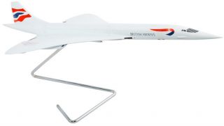 Bac British Airways Concorde Desk Display Model Supersonic Jet 1/100 Es Airplane