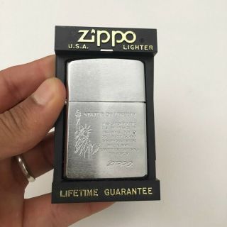 Old Vintage Zippo Lighter Engraved Statue Of Liberty Bradford Pa Made In Usa