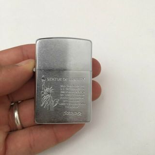 Old Vintage Zippo Lighter Engraved Statue of Liberty Bradford PA Made in Usa 2