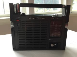 Vintage Sony Tfm - 8100w Vhf Weather/fm/am/ 3 Band Transistor Radio