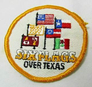 Vintage 1960s Six Flags Over Texas Amusement Park Stitch Cloth Embroidered Patch