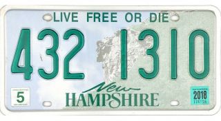 99 Cent Recent Hampshire License Plate 4321310 Natural Sticker Nr