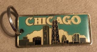 Vintage Chicago Skyline Keychain By Gift Creations Sears Willis Tower Il