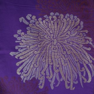 Japanese Vintage Kimono Silk Fabric " Woven Chrysanthemum "