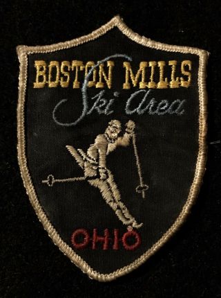 Boston Mills Vintage Skiing Ski Patch Ohio Oh Resort Souvenir Travel Brandy Wine