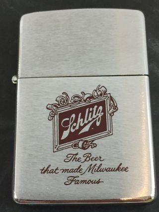 1976 Zippo Lighter - Schlitz Beer - Unlit