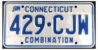 Connecticut 1995 Error License Plate 429 - Cjw