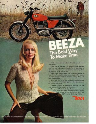 1969 Bsa S250cc Starfire Motorcycle Vintage Print Ad