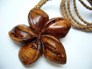 Koa Wood Hawaiian Jewelry Flower Pendant Choker/necklace 45071