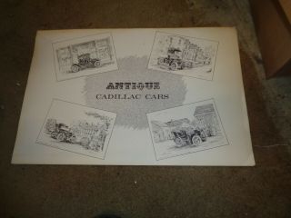 1900 Antique Cadillac Portfolio 4 B &w Prints Encapsulate In Vinyl.