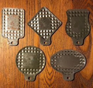 5 Vintage Bicycle License Plate Toppers 8