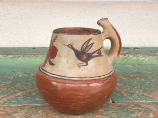 Fantastic Old Zia Pueblo Pottery Mug With Bear Handle N R