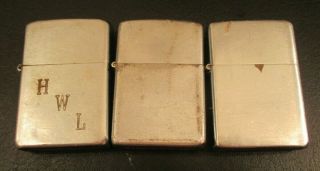 VINTAGE ZIPPO LIGHTERS (6) ALL 1949,  PAT 2032695,  ALL WORK FINE 5