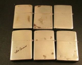 VINTAGE ZIPPO LIGHTERS (6) ALL 1949,  PAT 2032695,  ALL WORK FINE 6