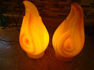 Two 10 " Tall Flame For Empire Blow Mold Christmas Noel Candle With Light And