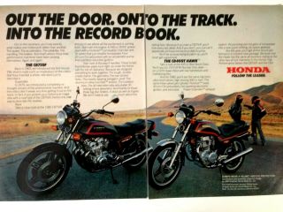 1980 Honda Cb750f Cb400t Hawk Motorcycle Vintage Print Ad