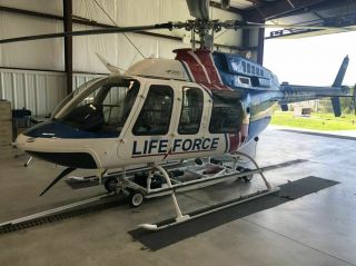 Bell 407 Erlanger Life Force Solid Wood Desktop Helicopter Model